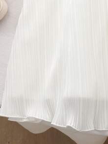 SHEIN Vestido sin mangas y sin espalda de moda minimalista informal para niña preadolescente, versátil para salidas, hogar, vacaciones y uso diario - Blanco - Ver 3