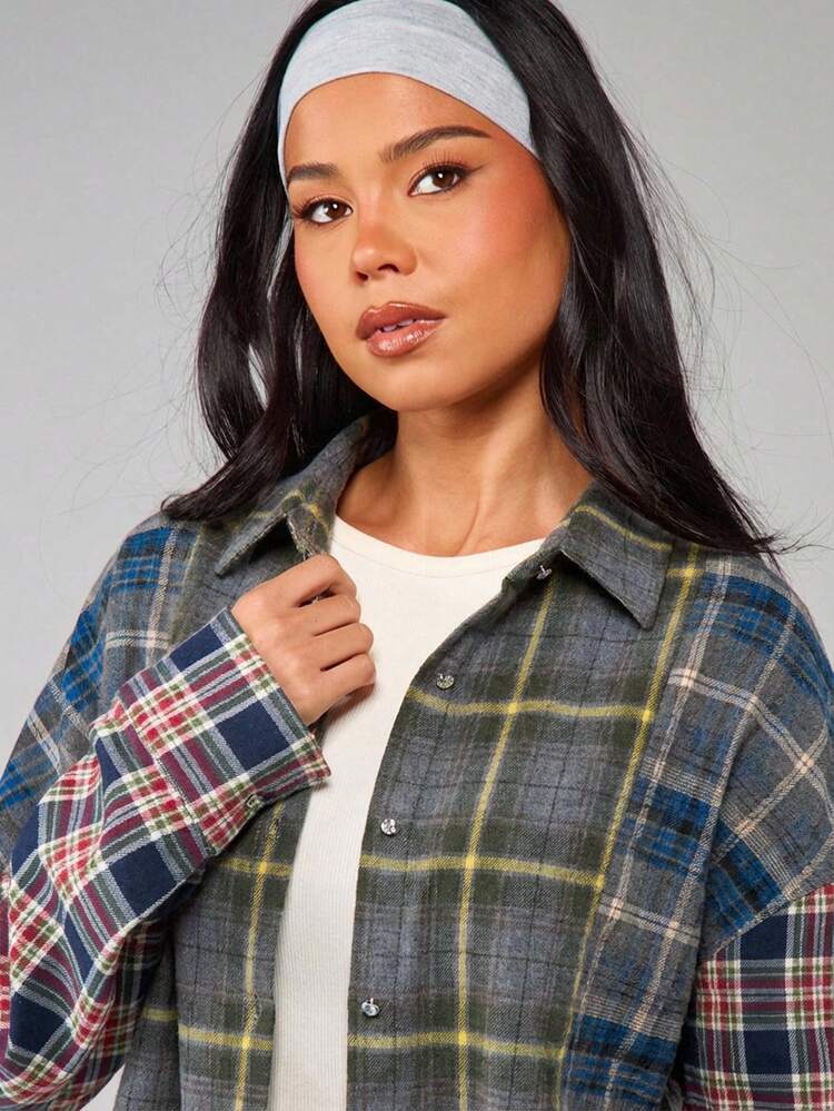 missguided mixed check fabric belted shirt dress ASOS | Dresses | Missguided Mixed Fabric Belted Shirt Dress Plaid