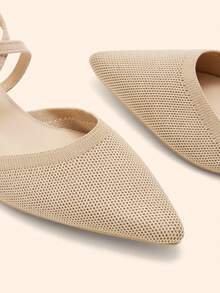 CUCCOO BASICS Women's Casual Versatile Commute Pointed Toe Buckle Pumps Valentine's Day Spring Shoes - Apricot - View 8