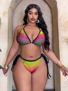 Slaydiva Bộ bikini tam giác gợi cảm cỡ lớn làm từ vải bắp cho nữ, thích hợp cho kỳ nghỉ biển. - Nhiều màu - Xem 5