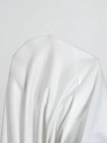 SHEIN MOD 高腰側拉繩腰帶，褶裥腰身，魚尾裙擺，長裙 - 白色 - 查看 9