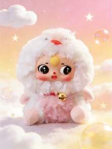 1个可爱卡通乙烯基娃娃钥匙扣包包挂饰背包装饰少女生日礼物青少年女性可爱毛绒玩具配件 - 彩色 - 查看 1