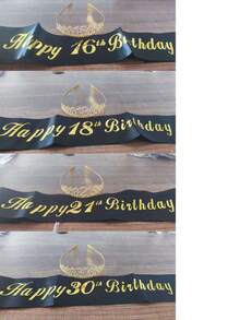 2件套生日绶带和皇冠套装，包含生日皇冠、生日绶带、精美蜡烛和蛋糕装饰，是送给女性的生日礼物，适合生日派对、金色主题派对和圣诞节等场合。 - 彩色 - 查看 3