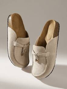 Solecia Damen Vintage Quasten Slip-On bequeme vielseitige Loafer, geeignet für Pendeln, Dates, Partys, Hochzeiten, Urlaub - Aprikosenfarben - Übersicht 6