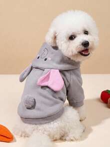 PETSIN 1pc Animal-Themed Cosplay Hooded Sweatshirt Suitable For Dogs And Cats To Wear Outdoors. - Elephant ash - View 6