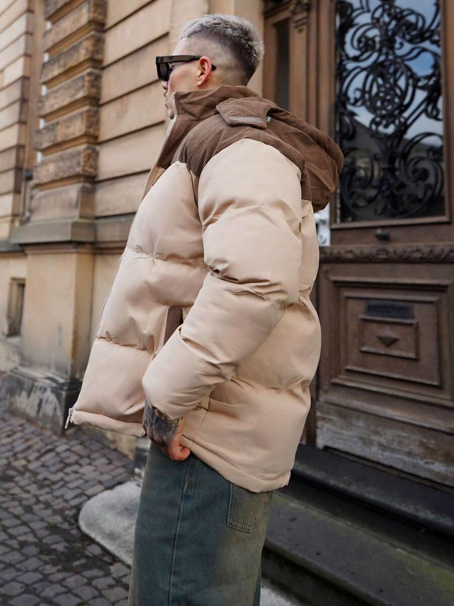 Artur Kramer 男士长袖秋冬撞色加厚保暖连帽羽绒服