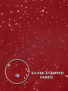 Claim Dot 男士圆领短袖金属银星印花休闲T恤 - 酒紅色 - 查看 7