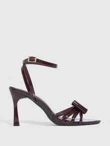 CUCCOO SZL Women's Pointed Toe Bow Decor Fashion High Heel Sandals, Suitable For Daily Wear Valentine's Day - Burgundy - View 11
