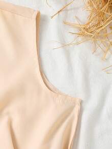 SHEIN Tween Girls Casual Elegant Sleeveless Loose Wide Leg Pants, Versatile Daily School Style Jumpsuit - Apricot - View 6