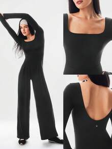 GLOWMODE FeatherFit™-Air 防晒工作服，方领露背阔腿长袖连体衣，带拇指孔，日常休闲穿着，可拆卸胸垫