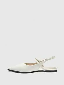 CUCCOO BIZCHIC Women's Comfortable Versatile Pointed Toe Backstrap Shoes, Elegant And Charming Loafers - Beige - View 9