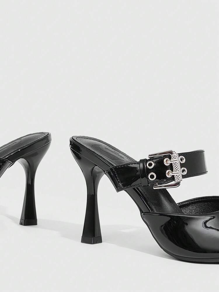 CUCCOO SZL Elegant Pointed Toe High Heel Sandals, Summer Buckle Strap Sandals Prom Heels