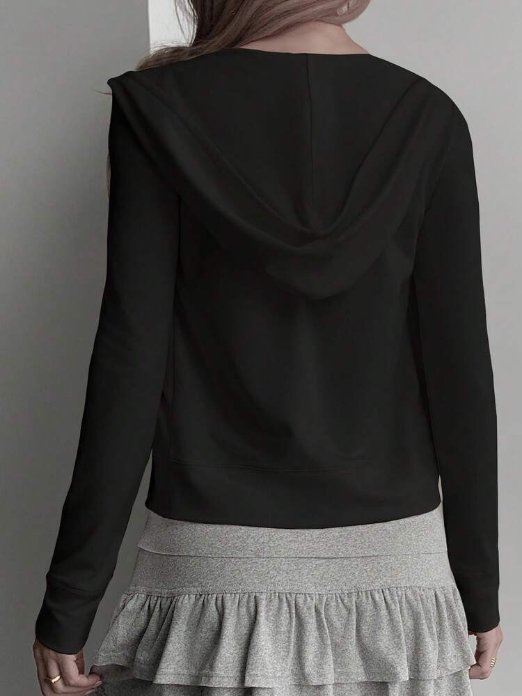 Autumn New Back To School Fitted Hooded Women Sweatshirt Sweatshirt Zip Up Jacket Hoodies