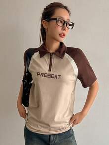 DAZY Women's Printed Color Block Short Sleeve T-Shirt Summer,Crop Tops Women - Multicolor - View 4