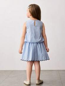 Maija Kids Young Girl Printed Woven Shirt And Skirt Casual Cute Set - Blue - View 2