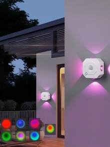 1PC New Square Smart RGB Light, A Human Body Induction Magnetic Night Light, And A Rechargeable Cat-Eye Ambient Light - متعدد الألوان - مشاهدة 3