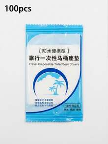 30/50/100/200片装一次性旅行必备大号透明加厚厕垫，便携式商务旅行厕垫，防水便携式厕纸，塑料防水防污，便携式旅行，酒店一次性厕垫，公共场所，旅行 - 彩色 - 查看 8