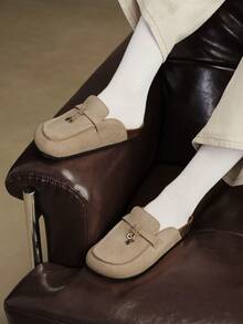Solecia Damen Vintage Quasten Slip-On bequeme vielseitige Loafer, geeignet für Pendeln, Dates, Partys, Hochzeiten, Urlaub - Aprikosenfarben - Übersicht 4