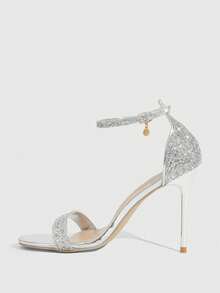 CUCCOO SZL Giày sandal cao gót dành cho nữ - Bạc - Xem 8