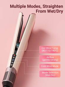 Teckwe 二合一吹直器，快速干发负离子直发器，防烫吹风梳，适用于家庭、宿舍、美发沙龙 - 查看 4