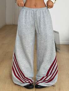 Coolane 夏季运动休闲印花宽松运动裤 - 灰色 - 查看 5