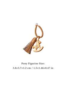 Madebyblanc 1 Pc Wooden Shaking Horse Charmant,Creative Keychain,Bag Charm Hanging Ornament For Luck Safety Blessing,For Home Wall Door Decoration, Anniversary Creative Decoration Hanging Ornaments,Home Decor ,Room Decor,Wall Decor(Rainbow-Colored/Deep Brown/Tan/Light Brown/Light Beige/Chestnut Brown) - Multicolor - View 9