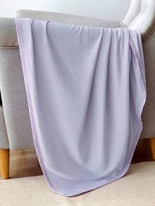 1pc Polyester Fiber  Cooling Blanket,Comfortable And Breathable Polyester For Summer, Suitable For Bedroom, Home Decor - Purple - View 8
