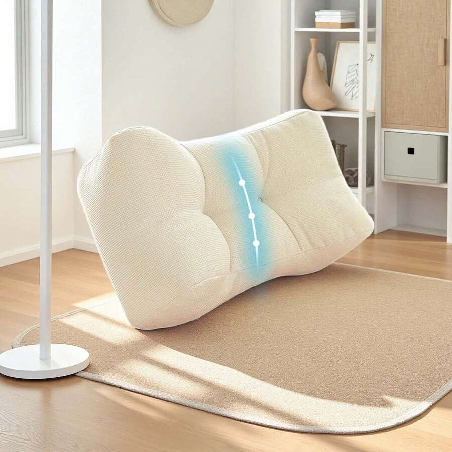 1pc [Multi-Color Options] Waterproof & Stain-Resistant Linen Lumbar Pillow - Office Sitting Support Cushion, Sofa Backrest, Car Seat Pad, Breathable Student Dorm Seat Cushion, Home Lumbar Support - Multicolor - View 1