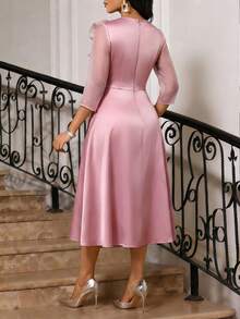 SHEIN Lady 女士假日连衣裙 度假连衣裙 女士优雅连衣裙 优雅连衣裙 女士优雅连衣裙 - 粉色 - 查看 3