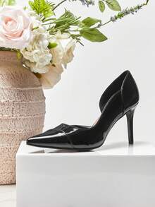 SHUZIA Women's Elegant Patent PU D'orsay Pumps - Black - View 2