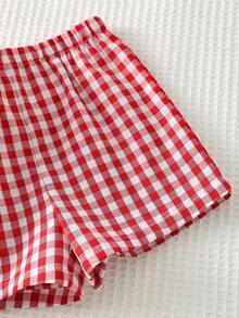 Cozy Pixies 2pcs Baby Girl Cartoon Animal Print Soft Knit Crew Neck Short Sleeve Top And Elastic Waist Pants Set - Multicolor - View 6