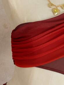 Swim SXY 2pcs/Set 2026 New Gradient Print Mesh Tube Bikini Cover Up For Women, Beach Vacation - Multicolor - View 8