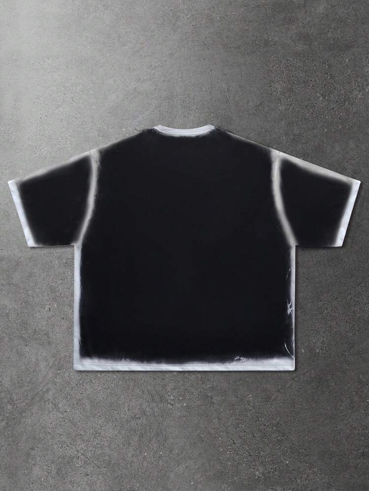 ROMWE MEN Street Life 男士休闲街头美式嘻哈肖像短袖T恤 - 黑色 - 查看 2