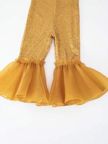 SHEIN Girls (Small) Jumpsuit With Sequin Ruffled Hem Design