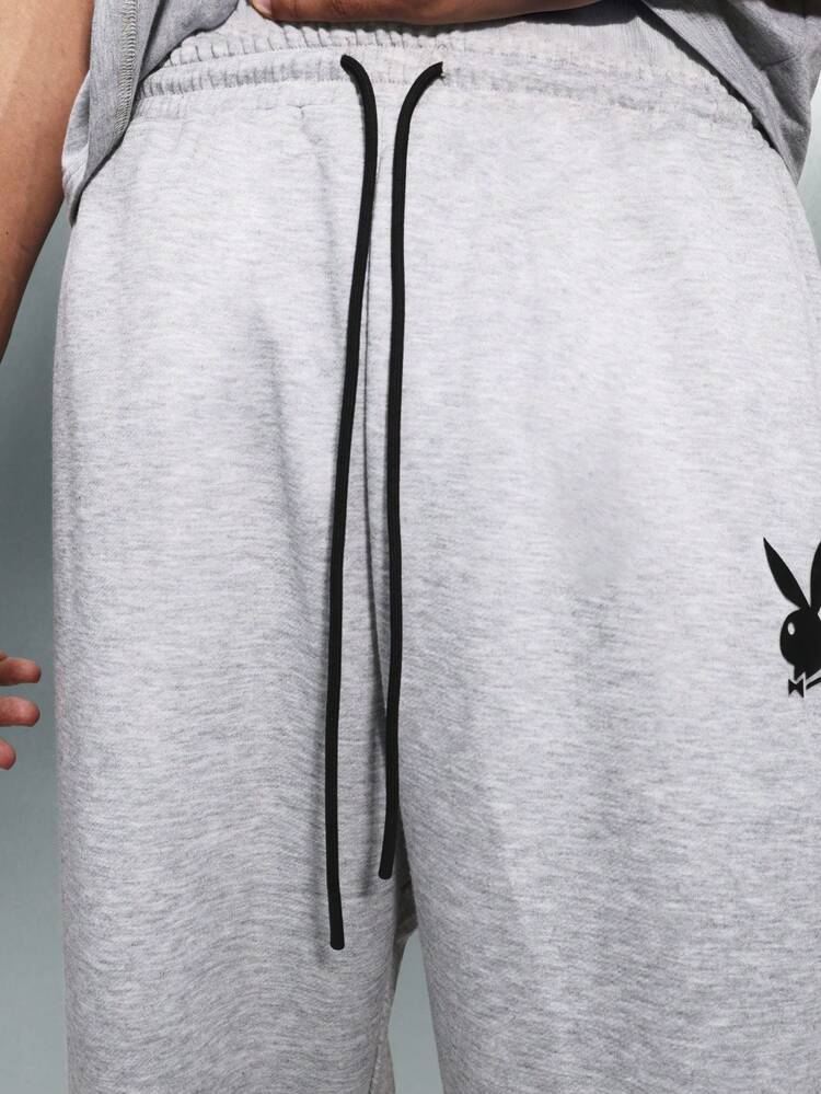 PLAYBOY X SUMWON Heathered Jersey Sweatpants With Logo