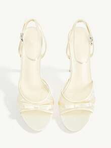 CUCCOO CHICEST 女士时尚蝴蝶结装饰搭扣设计高跟凉鞋，适合日常穿着 - 黃色 - 查看 9