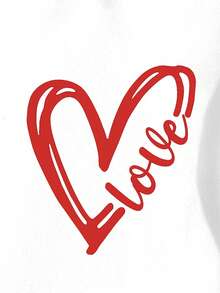 Manfinity Homme Men's Casual Hoodie With Letter & Heart Pattern, Versatile For Dating And Outings, Long Sleeve - White - View 2