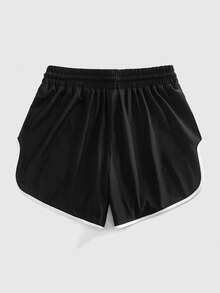 ROMWE MEN Anime Men's Dragon Print Drawstring Boxing Shorts - Black - View 2