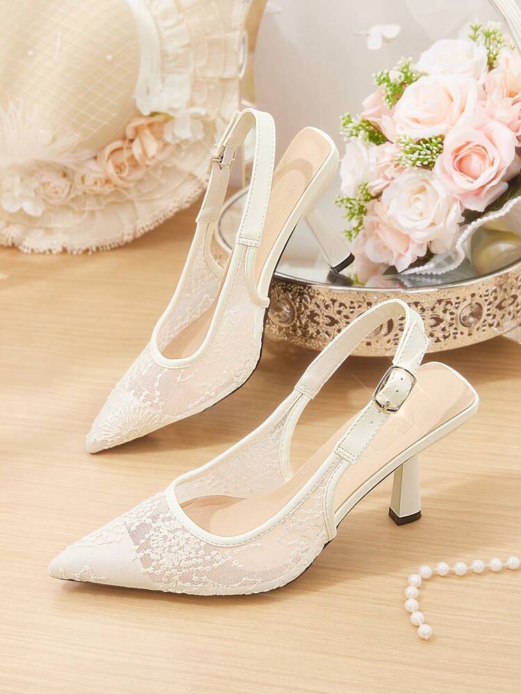 CUCCOO HITCHD Women's Pointed Toe Buckle Design Fashionable High Heels, Versatile For Daily Wear Valentine's Day Elegant Shoes Wedding Shoes