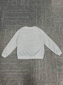 INAWLY Women's Casual Christmas Embroidered Fleece Sweatshirt, Autumn/Winter - Light Grey - View 2