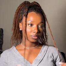 Boho Braids 波西米亚风辫子 1件装 非洲卷曲散装真人发接发，适用于迷你扭辫、脏辫，3C 4C 卷曲非洲卷曲散装编织发，适用于保护性发型，50克/件，自然黑色、棕色、金色扭辫发，柔软的巴西真发 - 彩色 - 查看 46