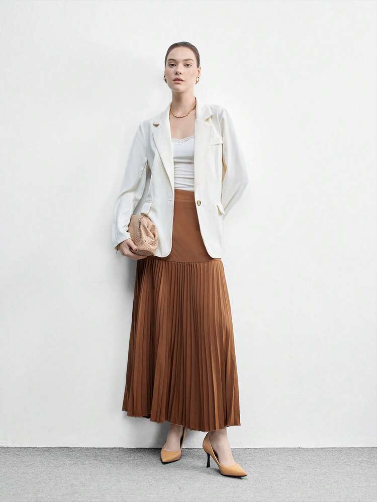 CUCCOO BIZCHIC Women's Pointed Toe Pumps - Solid Deep Brown Color, Retro French Style With Slim Heel Spring Shoes Spring Break Easter Prom Heels