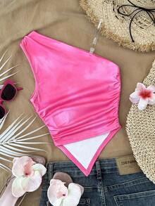 SHEIN Tween Girl Floral Print Asymmetric Hem Ruffle Cami - Multicolor - View 2