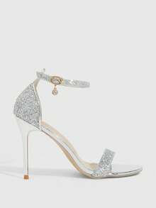 CUCCOO SZL Giày sandal cao gót dành cho nữ - Bạc - Xem 7