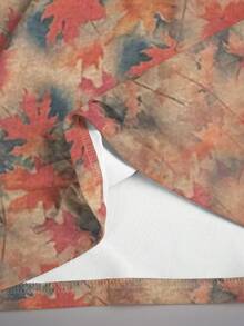 Manfinity Men's Maple Leaf Print Round Neck Casual Versatile Short Sleeve T-Shirt - Multicolor - View 4