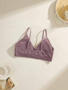 NudeFit 3pcs/Set Seamless Ribbed Wireless Casual Women Bras - Mocha Brown - View 7