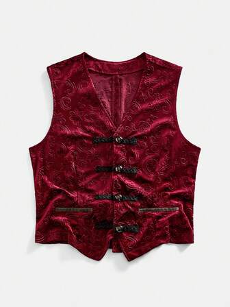 Goth Gilet de mode sans manches à couleurs contrastées pour hommes