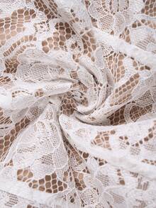 Amorya Robe blanche en dentelle à ligne A pour femmes, sans manches, tenue de printemps/été pour femmes, robe de fête de la Saint-Valentin, de mariage, de fiançailles, de lune de miel, de baby shower, de demande en mariage, robe blanche en dentelle, tenues de printemps-été, cache le ventre, robe de la Saint-Valentin, tenues de festival pour femmes, robe de Pâques, tenue d'anniversaire pour femmes - Blanc - Voir 12