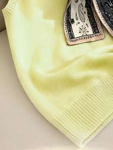 GlowEve Elegant Design Women's Scarf Necktie Knitted Vest - Yellow - View 6