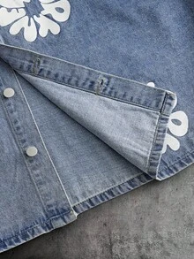 AXEPEAK Men's Washed Printed Casual Shirt, Fashionable Lightweight Shirt - Blue - View 5